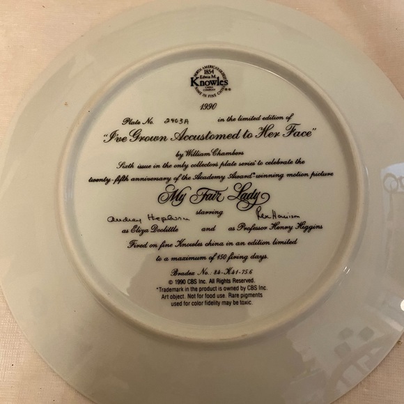 Vtg. My Fair Lady Plate XC Certificate of Authenticity Original Box Like New! - Picture 2 of 6